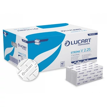 Hajtogatott kéztörlő Lucart Strong V 2.25, hófehér