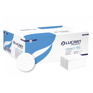Hajtogatott kéztörlő Lucart Strong V 150, hófehér