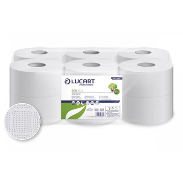 Jumbo toalett papír Lucart Eco 19J C+C, fehér