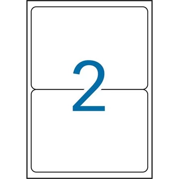 Etikett, 199,6x143,5 mm, poliészter, időjárásálló, kerekített sarkú, APLI, fehér, 40 etikett/csomag - 20 ív
