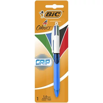 Golyóstoll, 0,32 mm, nyomógombos, négyszínű, BIC &quot;4 Colours Grip Original&quot;