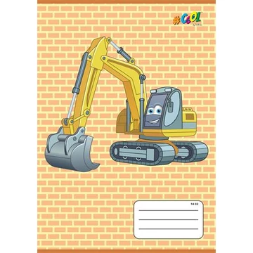 Füzet, tűzött, A5, vonalas, 32 lap, 1. osztály, COOL BY VICTORIA, &quot;Excavator&quot;, &quot;14-32&quot;