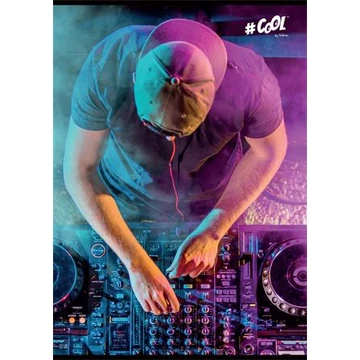 Füzet, tűzött, A5, kockás, 96 lap, COOL BY VICTORIA, &quot;DJ&quot;