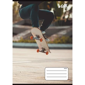 Füzet, tűzött, A5, vonalas, 32 lap, 4-8. osztály, COOL BY VICTORIA, &quot;Skateboard&quot;, &quot;21-32&quot;