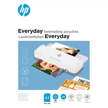 Meleglamináló fólia, 80 mikron, A3, fényes, HP &quot;Everyday&quot; - 25db