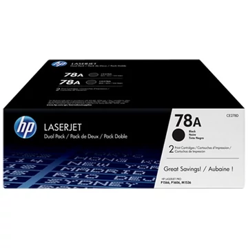 CE278AD Lézertoner LaserJet P1566, P1606 nyomtatókhoz, HP 78A, fekete, 2*2,1k - 2db