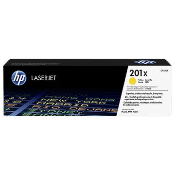 CF402X Lézertoner Color LaserJet Pro M252,M277 nyomtatóhoz, HP 201X, sárga, 2,3k