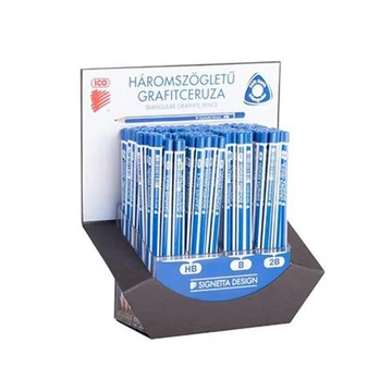 Grafitceruza display, háromszögletű, HB,B,2B, ICO "Signetta" - 184db