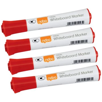 Táblamarker, kúpos hegyű, 2 mm, NOBO "Glide", piros