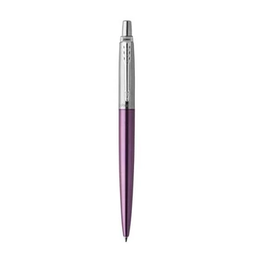 Golyóstoll, 0,7 mm, ezüst színű klip, victoria ibolya kék tolltest, PARKER, &quot;Royal Jotter&quot;, kék