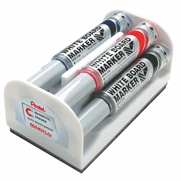 Táblamarker készlet, 6 mm, kúpos hegy, PENTEL &quot;Maxiflo&quot;, 4 különböző szín
