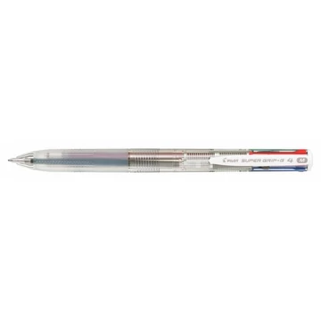 Golyóstoll, 0,27 mm, nyomógombos, áttetsző, PILOT &quot;Super Grip G&quot;, négyszínű