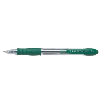 Golyóstoll, 0,22 mm, nyomógombos, PILOT &quot;Super Grip&quot;, zöld