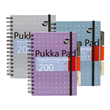 Spirálfüzet, A5, vonalas, 100 lap, PUKKA PAD &quot;Metallic Project Book&quot;, vegyes szín