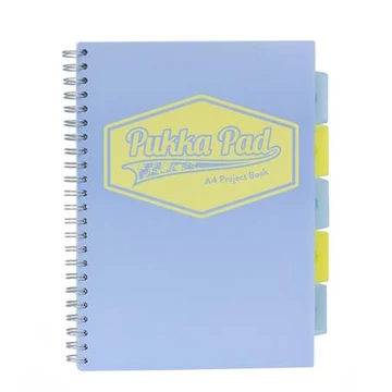 Spirálfüzet, A4, vonalas, 100 lap, PUKKA PAD &quot;Pastel project book&quot;, vegyes szín