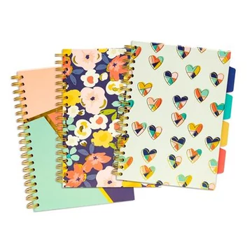 Spirálfüzet, B5, vonalas, 100 lap, PUKKA PAD &quot;Floral Love Project Book&quot;, vegyes minta