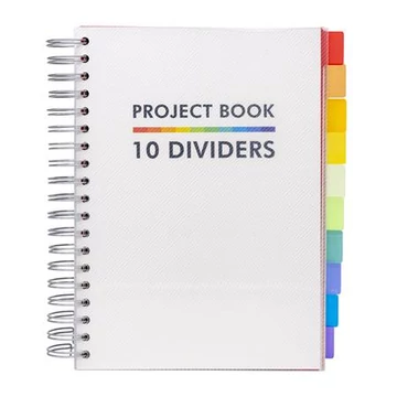 Spirálfüzet, B5, vonalas, 200 lap, PUKKA PADS &quot;White Project Book&quot;, fehér