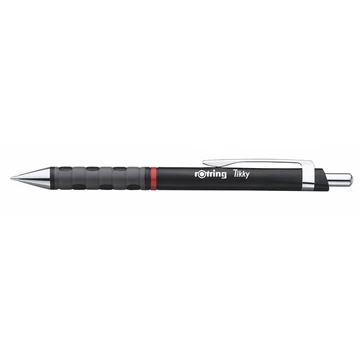 Golyóstoll, 0,8 mm, nyomógombos, fekete tolltest, ROTRING &quot;Tikky&quot;, kék