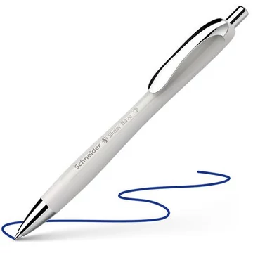 Golyóstoll, 0,7 mm, nyomógombos, SCHNEIDER &quot;Slider Rave XB&quot;, ezüst szürke