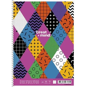 Spirálfüzet, A4+, kockás, 80 lap, SHKOLYARYK &quot;Great Mind&quot;, vegyes