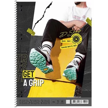 Spirálfüzet, A4+, vonalas, 80 lap, SHKOLYARYK &quot;Get a grip&quot;, vegyes