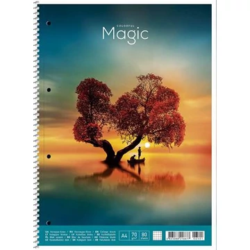 Spirálfüzet, A4+, vonalas, 80 lap, SHKOLYARYK &quot;Colourful magic&quot;, vegyes