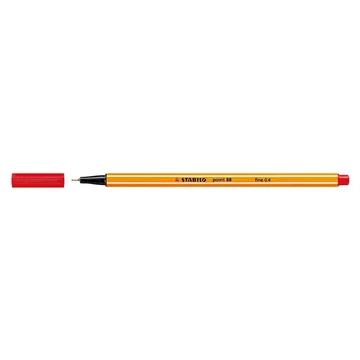 Tűfilc, 0,4 mm, STABILO "Point 88", piros