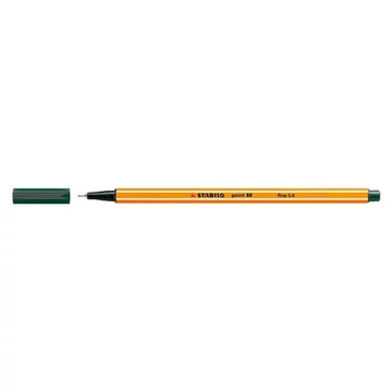 Tűfilc, 0,4 mm, STABILO "Point 88", sötétzöld