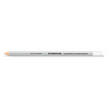 Jelölőceruza, hatszögletű, mindenre író, lemosható (omnichrom), STAEDTLER &quot;Lumocolor 108&quot;, fehér