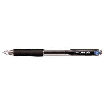 Golyóstoll, 0,3 mm, nyomógombos, UNI &quot;SN-100 Laknock&quot;, fekete