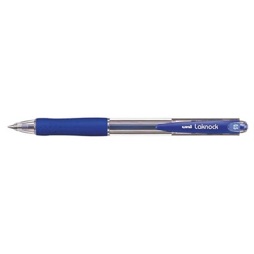 Golyóstoll, 0,3 mm, nyomógombos, UNI &quot;SN-100 Laknock&quot;, kék