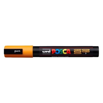 Dekormarker, 1,8-2,5 mm, UNI &quot;Posca PC-5M&quot;, ragyogó sárga