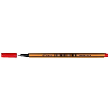Tűfilc, 0,4 mm, VICTORIA OFFICE,&quot;Slim&quot;, piros