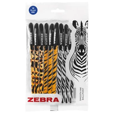 Golyóstoll, 0,27 mm, kupakos, vegyes testszín, ZEBRA &quot;Animal Doodler`z&quot;, kék