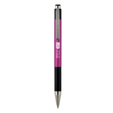 Golyóstoll, 0,24 mm, nyomógombos, rózsaszín tolltest, ZEBRA &quot;F-301 A&quot;, kék