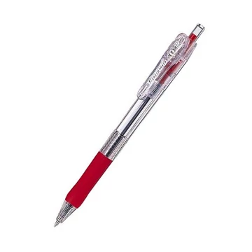Golyóstoll, 0,21 mm, nyomógombos, ZEBRA &quot;Tapli Clip ECO&quot;, piros