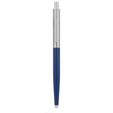 Golyóstoll, 0,24 mm, nyomógombos, ezüst színű klip, kék tolltest, ZEBRA &quot;901&quot;, kék