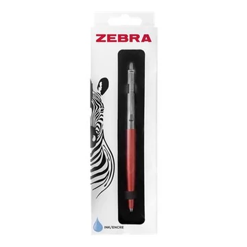 Golyóstoll, 0,24 mm, nyomógombos, ezüst színű klip, pink tolltest, ZEBRA &quot;901&quot;, kék