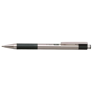 Golyóstoll, 0,24 mm, nyomógombos, rozsdamentes acél, zöld tolltest, ZEBRA &quot;F-301&quot;, kék