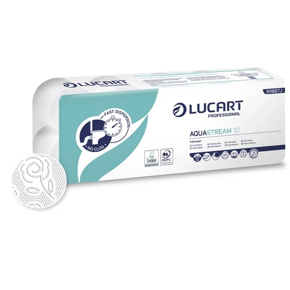 Lucart Kistekercses toalettpapír Aquastream 10