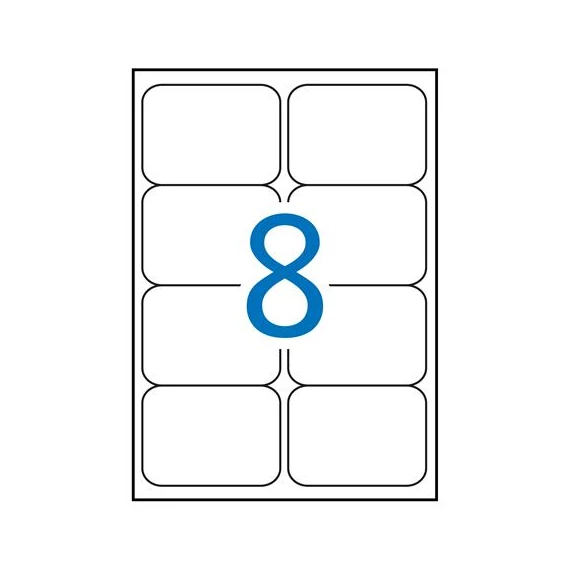 Etikett, 99,1x67,7 mm, poliészter, időjárásálló, kerekített sarkú, fehér, APLI, 160 etikett/csomag