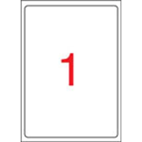 Etikett, univerzális, 199,6x289,1 mm, kerekített sarkú, APLI, 100 etikett/csomag