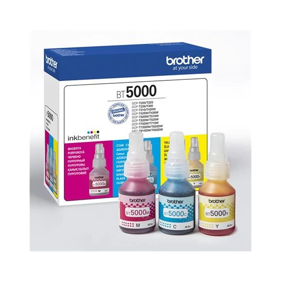 BT5000CMY Tinta multipack, DCP T-300, 500W, 700W nyomtatókhoz, BROTHER, c+m+y, 3*5k - 3db