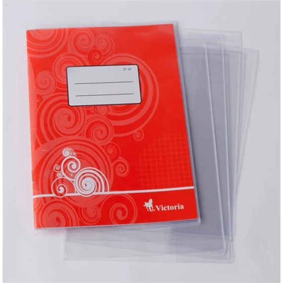 Füzetborító, A5, PVC, 90 mikronos, víztiszta, COOL BY VICTORIA - 10db
