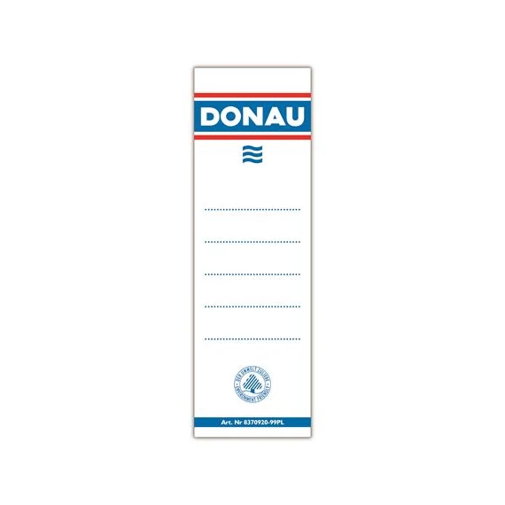 Cserecímke, iratrendezőhöz, öntapadó, 54x153 mm, DONAU, fehér - 20db