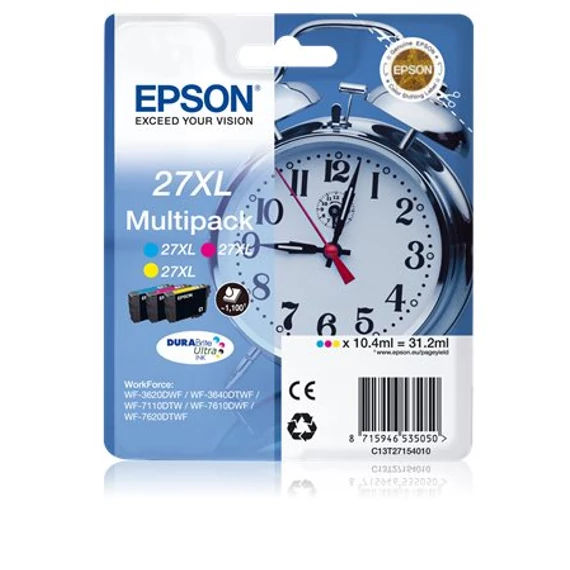 T27154010 Tintapatron multipack Workforce 3620DWF,7110DTW nyomtatóhoz, EPSON, c+m+y,31,2 ml - 3db