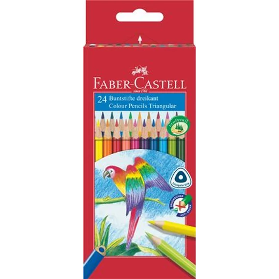Színes ceruza készlet, háromszögletű, FABER-CASTELL 