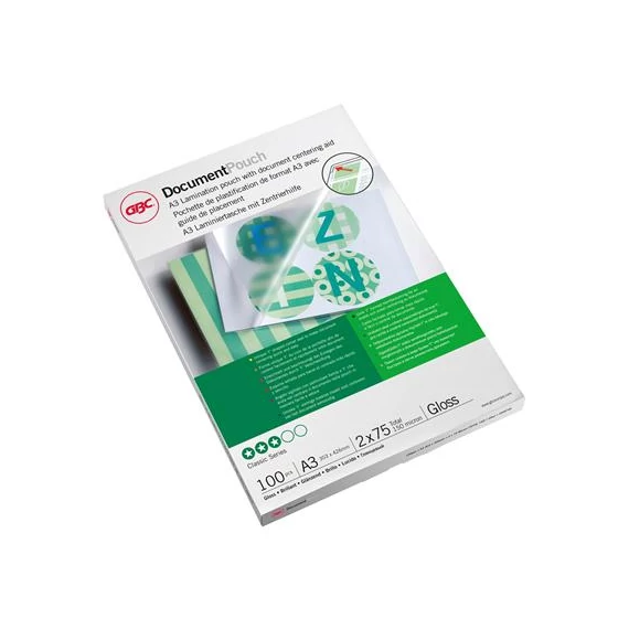 Meleglamináló fólia, 175 mikron, A3, fényes, GBC - 100db