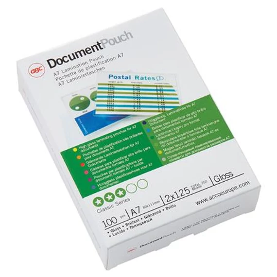 Meleglamináló fólia, 125 mikron, A7, GBC - 100db
