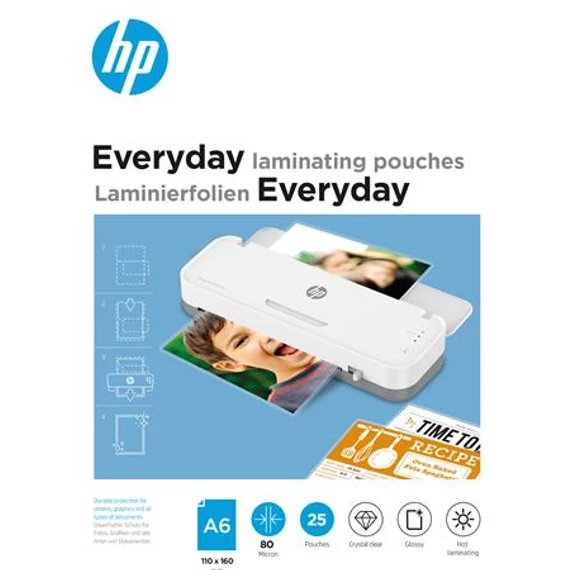 Meleglamináló fólia, 80 mikron, A6, fényes, HP 